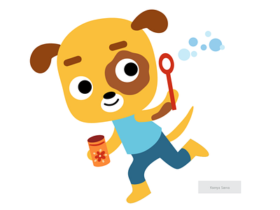 Dog and bubbles, cute cartoon character adobe illustrator animal bubble cartoon character children cute dog for kids illustration preschool summer vector