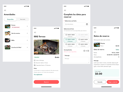 Reservations amenities amenities app appmobile design mobile reservations amenities ui visual