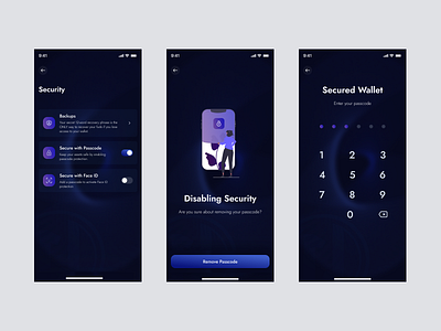 Wallet Security app appmobile bitcoin btc crypto cryptos design secure security ui wallet