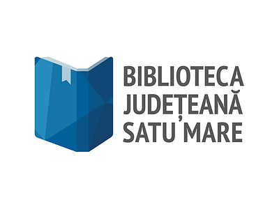 County Library - Logo Design blue book library logo poly