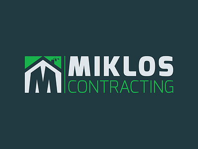 Contracting - Logo Design contracting eco green home house logo