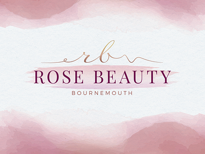 Rose Beauty Bournemouth - Nail and Beauty Salon Logo Design beauty salon brush logo nail salon watercolor
