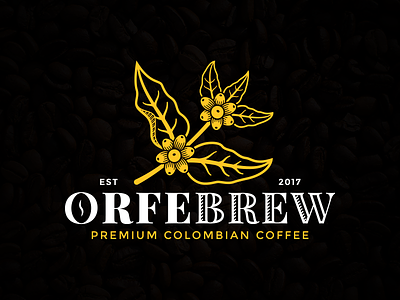 Coffee Logo black branding brown coffee colombian coffee gold logo design premium roast roasters