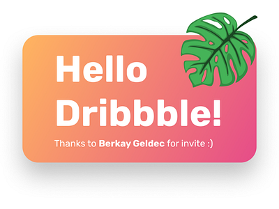 Hello Dribbble! card design hello world hellodribbble ui uidesign uiux