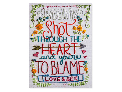 Love & Sex 2018 Cover cover art cover design embroidery hand lettering handlettering handmade