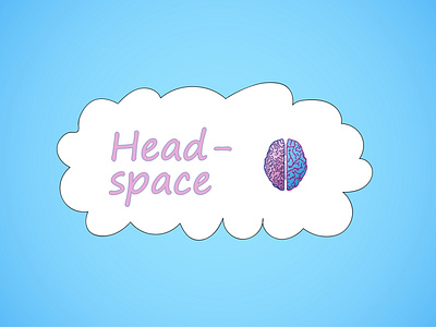 Headspace color illustration typography