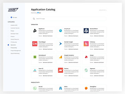 APPlICATION CATALOG ui ux