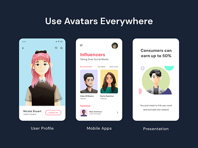 Diverse Avatar Illustrations app avatar avatar icons branding design illustration ui