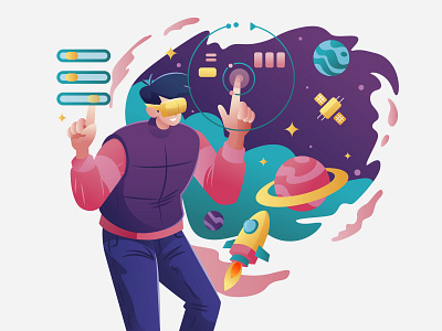 Virtual Reality Headset - Illustration character design graphic design graphicdesign graphics illustration outer space space technology vector vector illustration virtual virtual reality virtual reality headset website