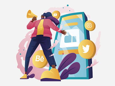 Social Media Marketing - Illustration character design graphic design graphics illustration marketing social media social media design social media marketing vector vector illustration website