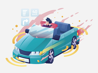 Self Driving Car - Illustration automobile cars character design driver driving graphic design graphicdesign graphics illustration self driving self driving car technology vector vector illustration