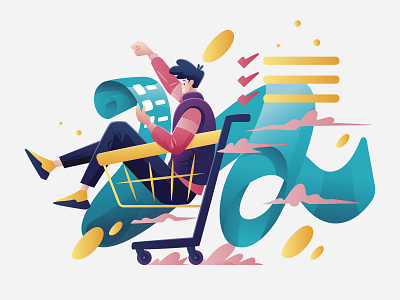 Cart - Illustration add to cart cart character design ecommerce ecommerce business ecommerce shop graphic design graphicdesign graphics illustration online cart online shopping online store online store commerce vector vector illustration web website