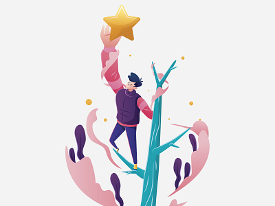 Success - Illustration character design dream dreamer dreams goal goals graphic design graphicdesign graphics illustration star success success message successful summit vector vector illustration