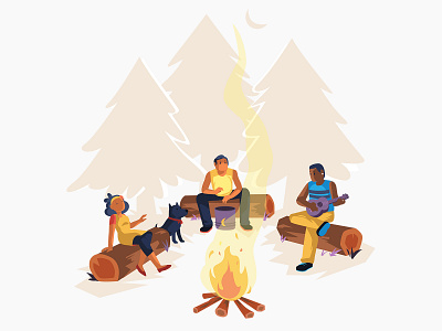 Community - Illustration animated animated illustration camping character community community app design gathering graphic design graphics illustration teams teamwork vector vector illustration