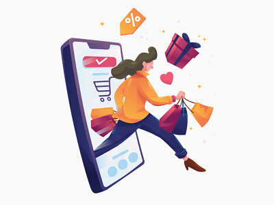 Ecommerce Illustration add to cart character design ecommerce ecommerce app ecommerce business ecommerce design ecommerce shop graphic design graphics illustration online shop online shopping online shopping app online store online store commerce vector vector illustration