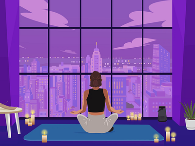 Meditation Illustration & Animation animation exercise free animation free illustration illustration meditation yoga