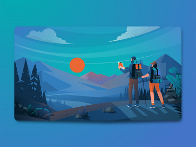 Hiking character design graphic design graphics illustration