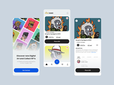 King Samo NFT Mobile App Concept app design illustration ui