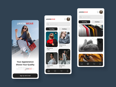 Jasonwear Market Place Mobile App Concept branding graphic design ui