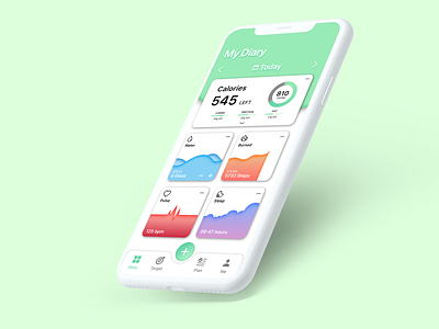 My Diary for Fitness app calories design diary fitness app healthy illustration ui ux