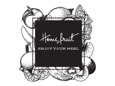 Home fruit - Logo draw fruit illustration logo vector