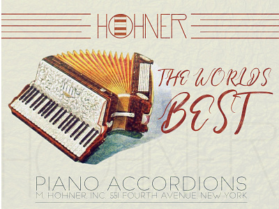 Hohner Accordions artwork design flat design illustration illustrator typography vector