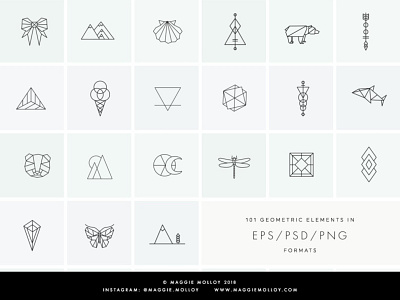 101 Geometric Logo Elements branding design icon logo