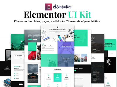 Elementor UI Kit, Templates, Blocks design leanding page ui ux web
