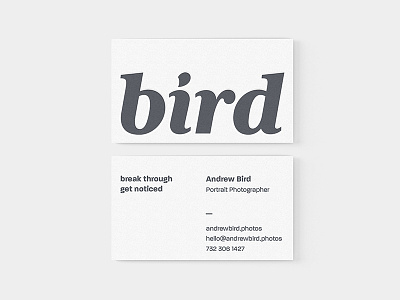 Bird Business Card brand branding business card identity jony letterpress logo minimal photographer print print design printing