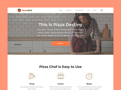 PizzaChef Landing Page clean clean ui design landing page minimalist ui website