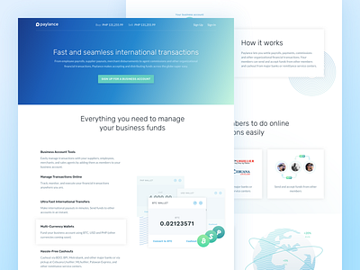 Paylance Landing Page Redesign blue branding clean design clean ui design finance fintech landing landing design landing page landing page design landingpage minimalist simple vector web web design webdesign website website design