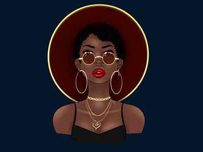 Golden afrocentric characterdesign concept design digital art digitalart digitalillustration drawing illustration procreate