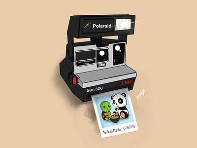 Let’s Get Ramen animals camera drawing illustration panda picture procreate ramen turtle vintage