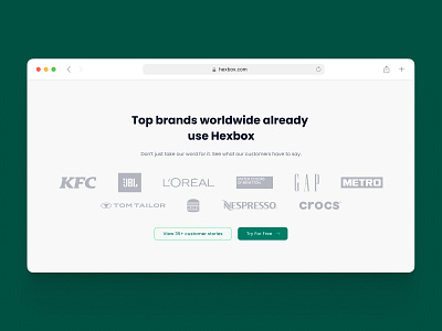 HexBox. Landing page. Partners. Logos branding clean clean design green logo logoes block partners site ui webdesign website