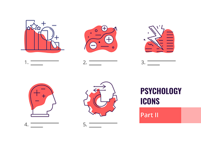 Icons for visualization of different psychological conditions in brain cognitive concet emotion icon icon set iconography icons illustrator index infographic psychology research science scientific stress symbol vector vector design web