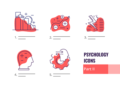 Icons for visualization of different psychological conditions in