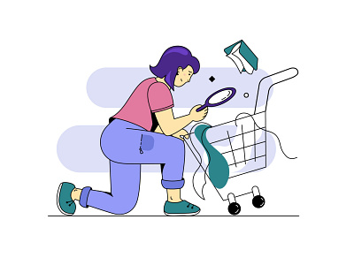 Your cart is empty. App icon account app cartoon character concept design empty flat girl icon illustration illustrator infographic online outline search shop simple vector woman