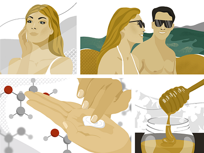 Illustrations for the skin care blog