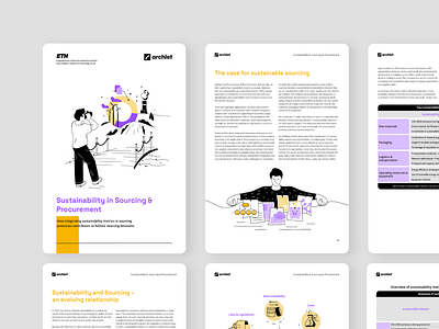 Economy White Paper layout with illustrations / infographics