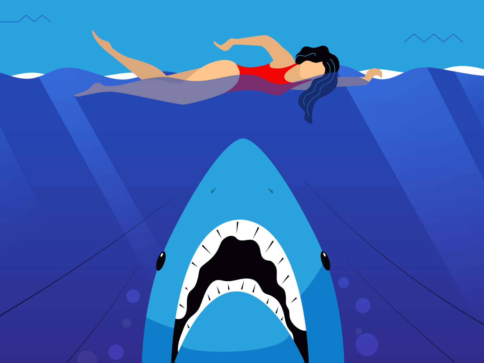 Nature. Dangers in underwater world, ocean. Swimming in summer by Anna Maksimenko on Dribbble