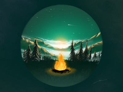 Campfire drawing