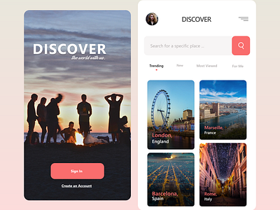 Travel App UI Design 2019 2020 adobexd clean ui mobile app mobile design mobile ui ui uidesign uiux