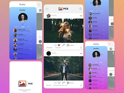 Photo Sharing UI Design Concept (UI Practice)