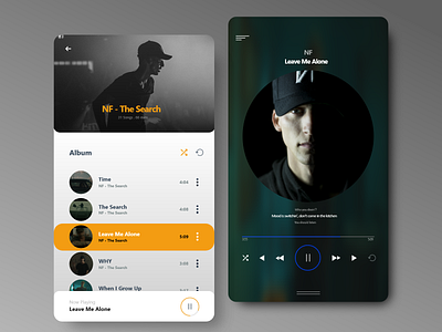 Music App UI Design Concept (UI Practice)