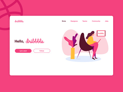 Hello Dribbble! dribbble invite first shot hello dribble illustration ui ux vector web