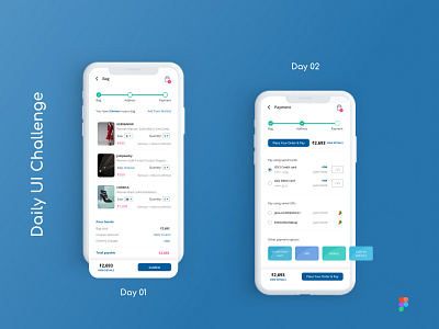 Daily UI Challenge: Days 01 & 02: Cart & Payment screens