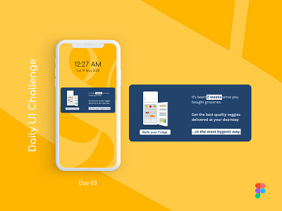 Daily UI Challenge: Day 03: Push Notification daily challenge mobile ui push notification ui design ux design