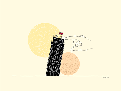 The Saviour of Pisa abstract art adobe illustrator black tower digital illustration hand illustration illustration pisa tower of pisa yellow