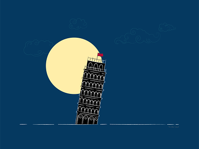 The Saviour of Pisa Night Version abstract art adobe illustrator digital illustration illustration tower of pisa