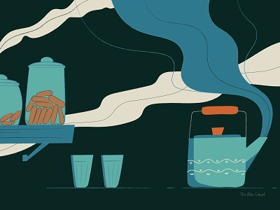Kettle and Peace adobe illustrator glasses illustration indian kitchen indian tea stall kettle rebound smoke tea